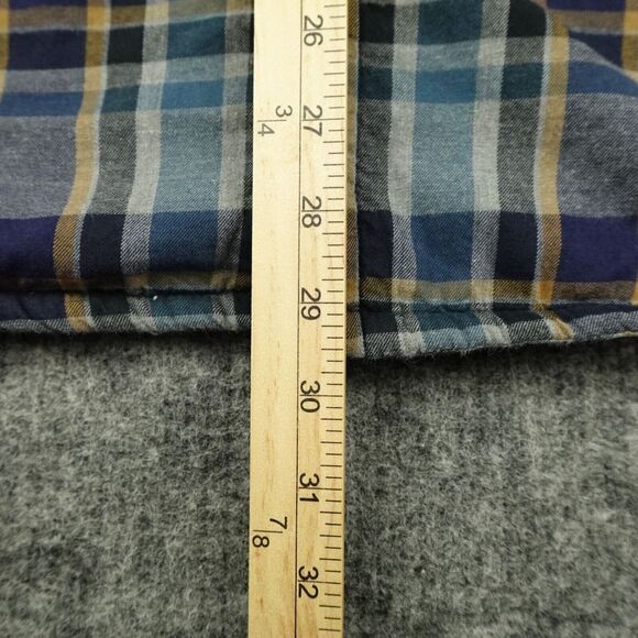 Carbon 2 Cobalt Jacket Mens Medium Blue Plaid Sherpa Lined Flannel Shacket Adult - Picture 8 of 12